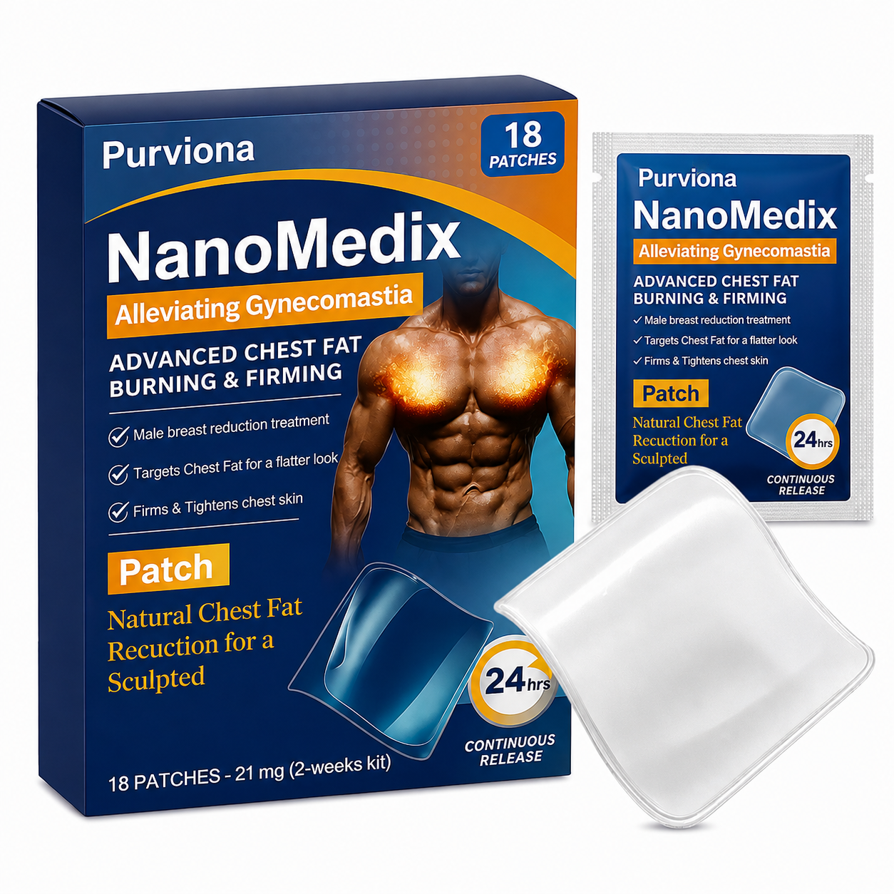 🔥Limited-time 50% sale🔥⚕️💙Purviona® Gynecomastia Chest Fatburn & Firm Patch