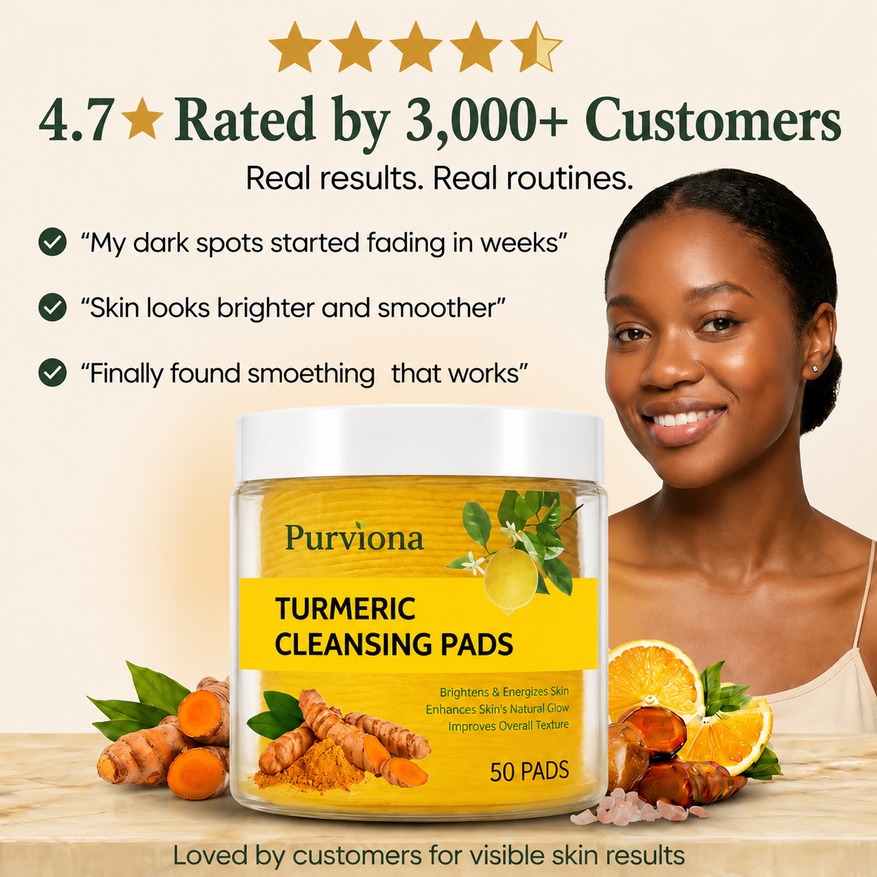 Purviona Turmeric Kojic Acid Cleansing Pads