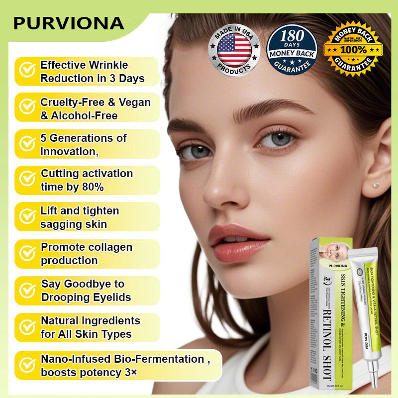 🧠👨‍⚕️Made and shipped from the USA 💫Purviona™ Botin & Vita-A Retinol Shot Wrinkle-Lift Tightening cream - Last Day Promotion 70% OFF