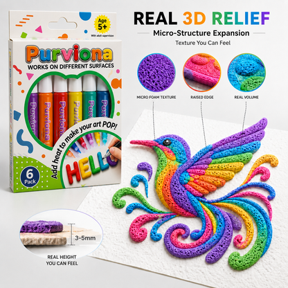 🦄👗Save62% by ordering today丨Purviona® 3D Relief Art Pen – Turn Flat Drawings Into Touchable 3D Art🪄