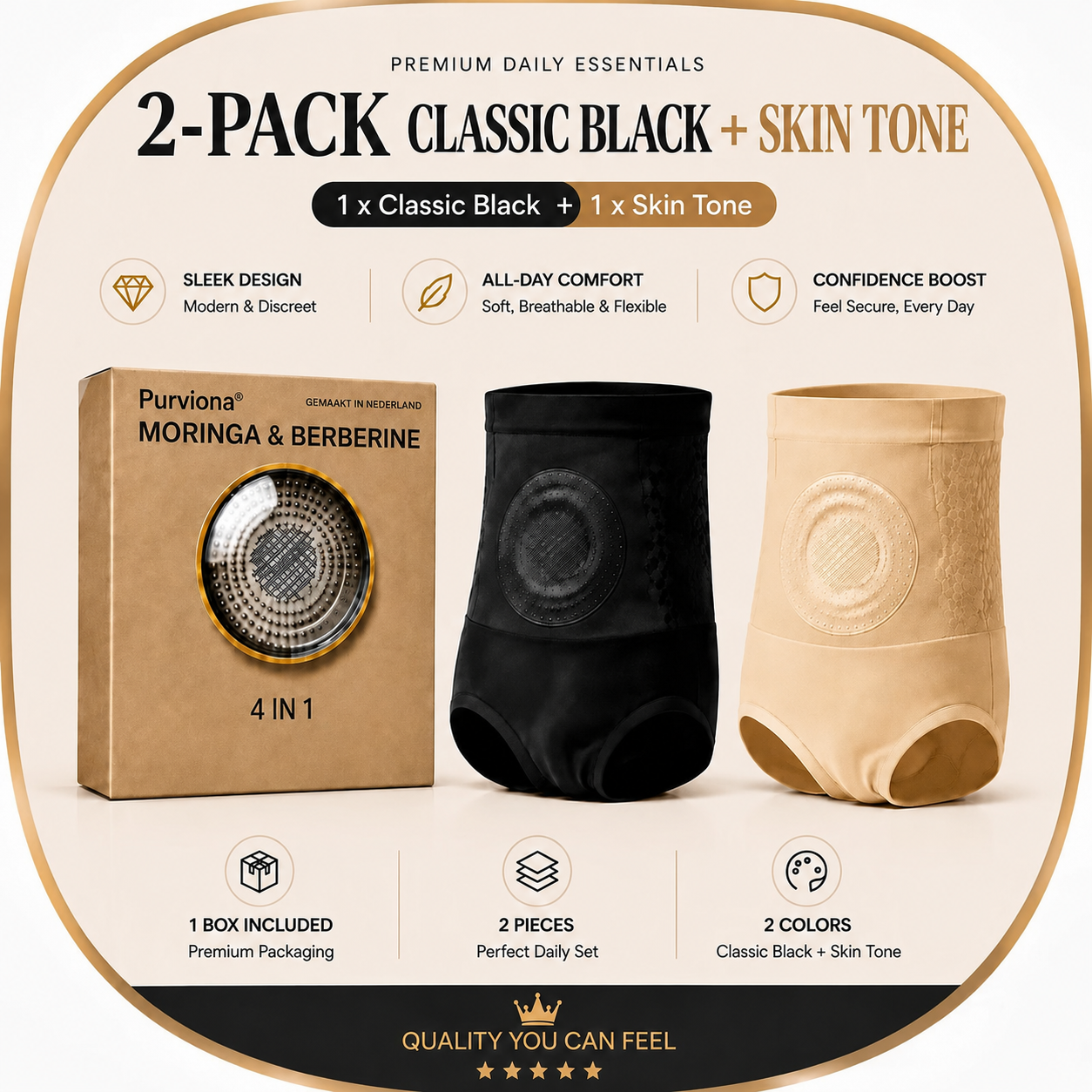Purviona® 4-in-1 Comfort Shorts
